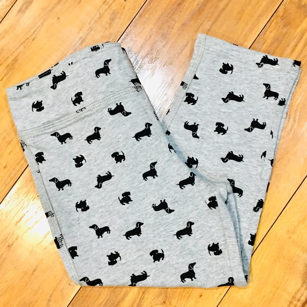 Gap girl child wiener dog leggings pants school cute cotton 6 7 grey gra…